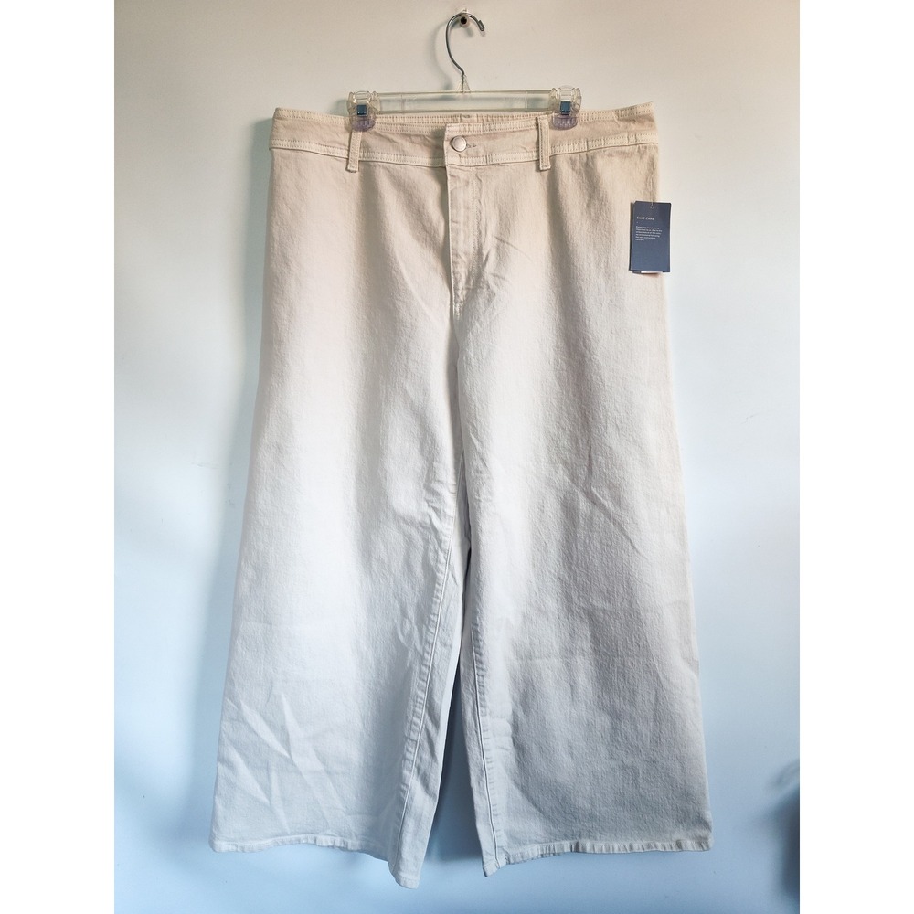 New Universal Thread Jeans 17 Wide Leg Cream High Rise Neutral Oatmeal NWT Ankle